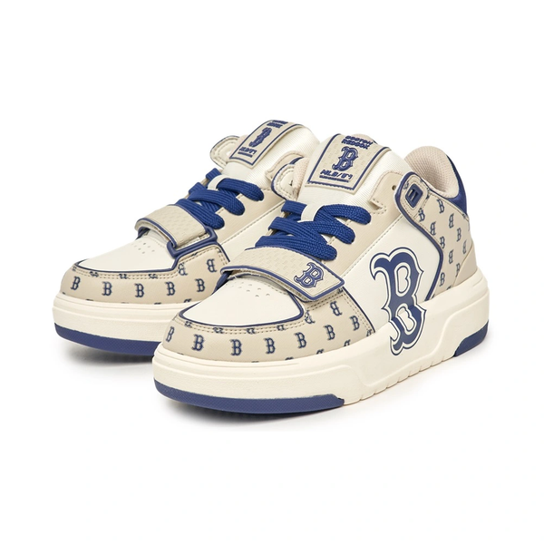  Giày MLB Cổ Cao Korea Chunky Liner Mid Classic Monogram Boston Red Sox L.Beige - 3ASXLM13N-43BGL 