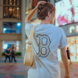  Áo thun MLB Classic Monogram Big Logo Boston Red Sox L.Melange Grey - 3ATSM0233-43MGL 