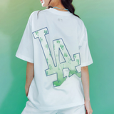  Áo thun MLB Gradient Monogram Clipping LA Dodgers White - 3ATSM0633-07WHS 