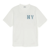  Áo thun MLB Basic Coopers Denimlike Logo Overfit Tshirt New York Yankees 3ATSB1053-50IVS 