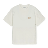  Áo thun MLB Dia Monogram Tonal Jacquard Over Fit T Shirts NY Yankees 3ATSM1353-50IVS 