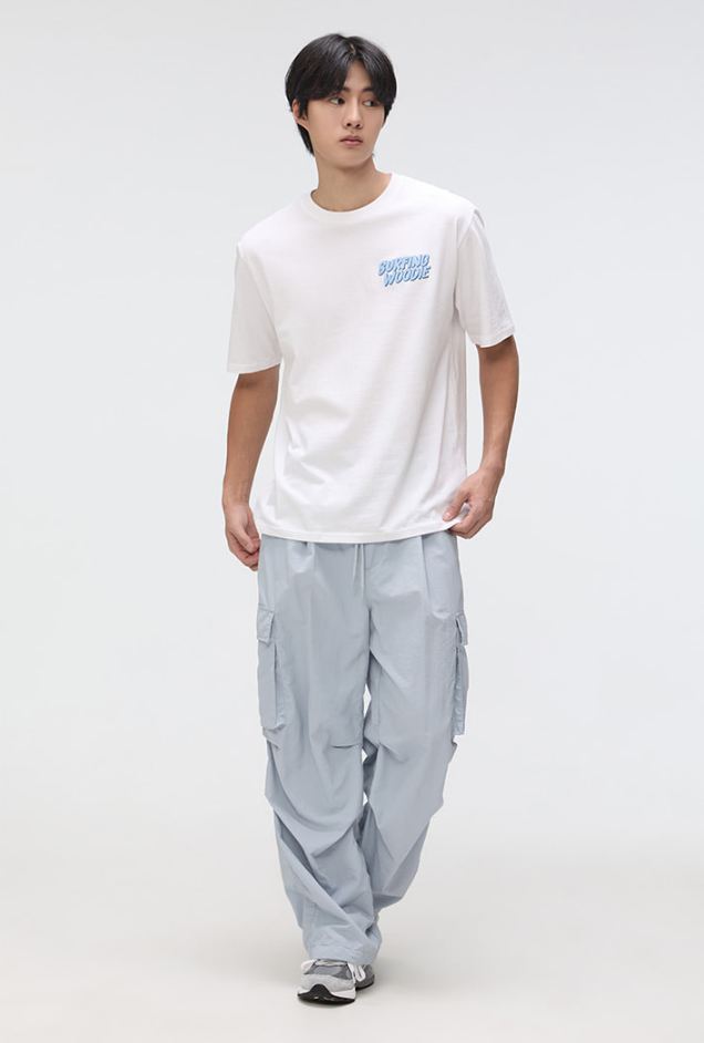  Áo Thun WHOAU (SPAO) - [Unisex] Woody SURFING Short Sleeve T-shirt White - SPRPF24C54 