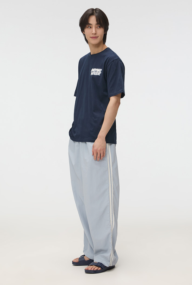  Áo Thun WHOAU (SPAO) - [Unisex] Woody SURFING Short Sleeve T-shirt Navy - SPRPF24C54 