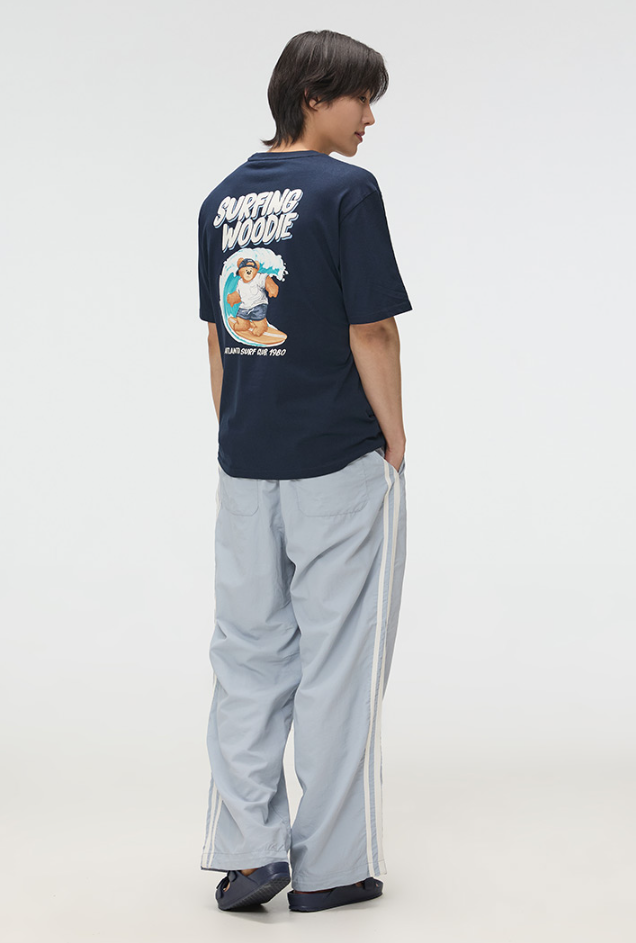 Áo Thun WHOAU (SPAO) - [COOL] Woody SURFING Short Sleeve T-shirt Navy - SPRPF24C54 