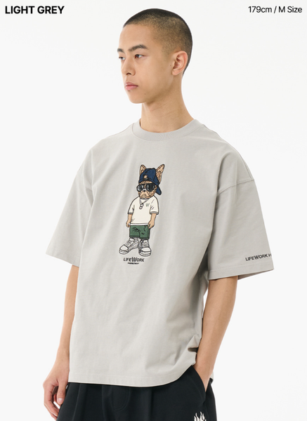 Áo Thun LifeWork - [Unisex] Snap Hipdog Short Sleeve T-Shirt Light Gray - LW252TS106
