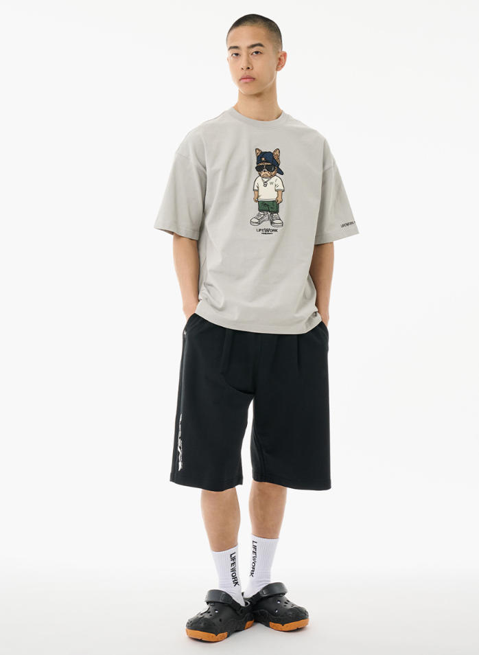  Áo Thun LifeWork - [Unisex] Snap Hipdog Short Sleeve T-Shirt Light Gray - LW252TS106 