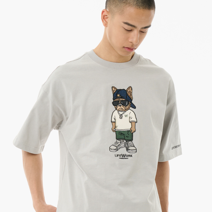  Áo Thun LifeWork - [Unisex] Snap Hipdog Short Sleeve T-Shirt Light Gray - LW252TS106 