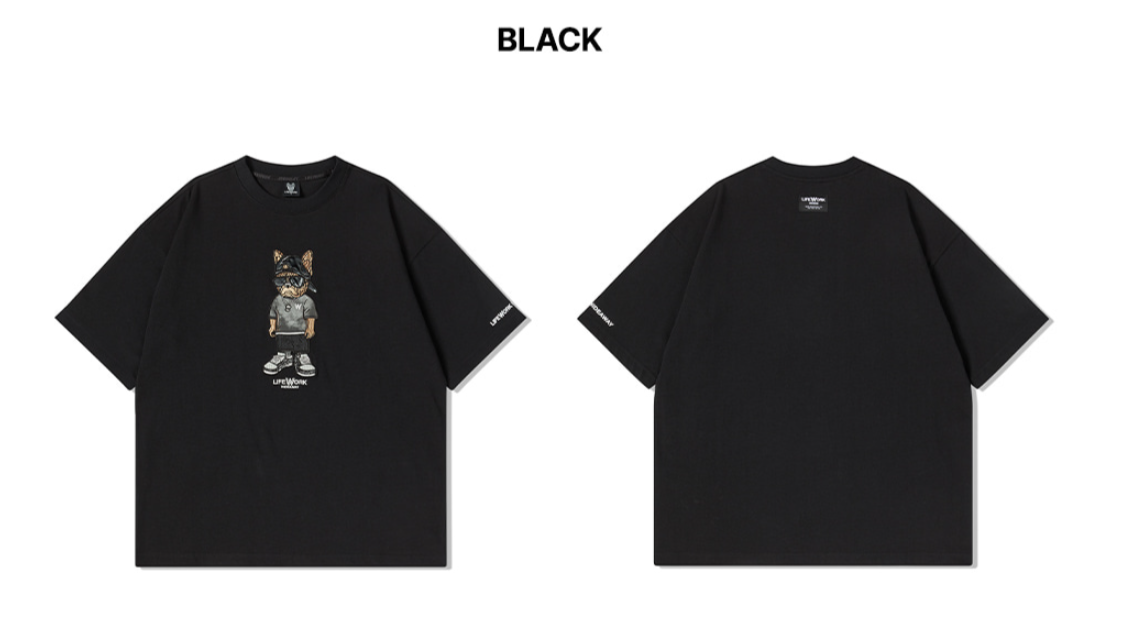  Áo Thun LifeWork - [Unisex] Snap Hipdog Short Sleeve T-Shirt Black - LW252TS106 