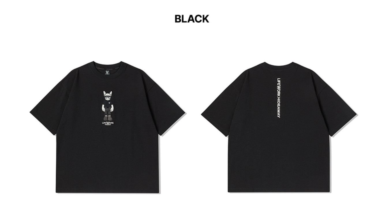  Áo Thun LifeWork - [Unisex] Figure Hipdog Short Sleeve T-Shirt Black -  LW252TS108 
