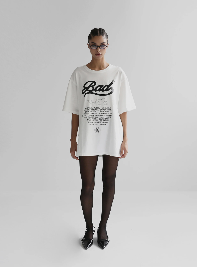  Áo Thun [Unisex] Badblood - Bad World Tour T-Shirt White - w-tee24-031 