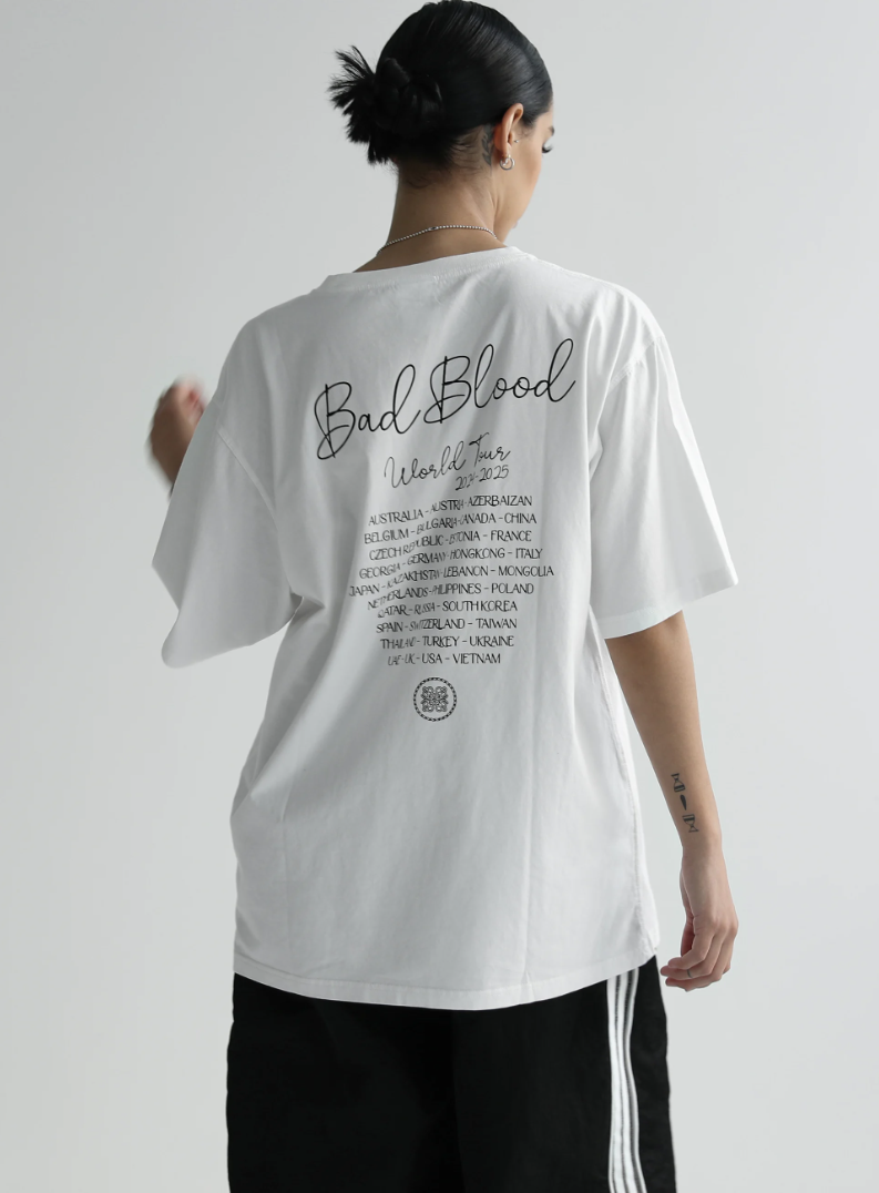  Áo Thun [Unisex] Badblood - Bad World Tour T-Shirt White - w-tee24-031 