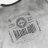  Áo Thun [Unisex] Badblood - [w-tee25-052] Curved Logo Dusty Ringer T-Shirt 