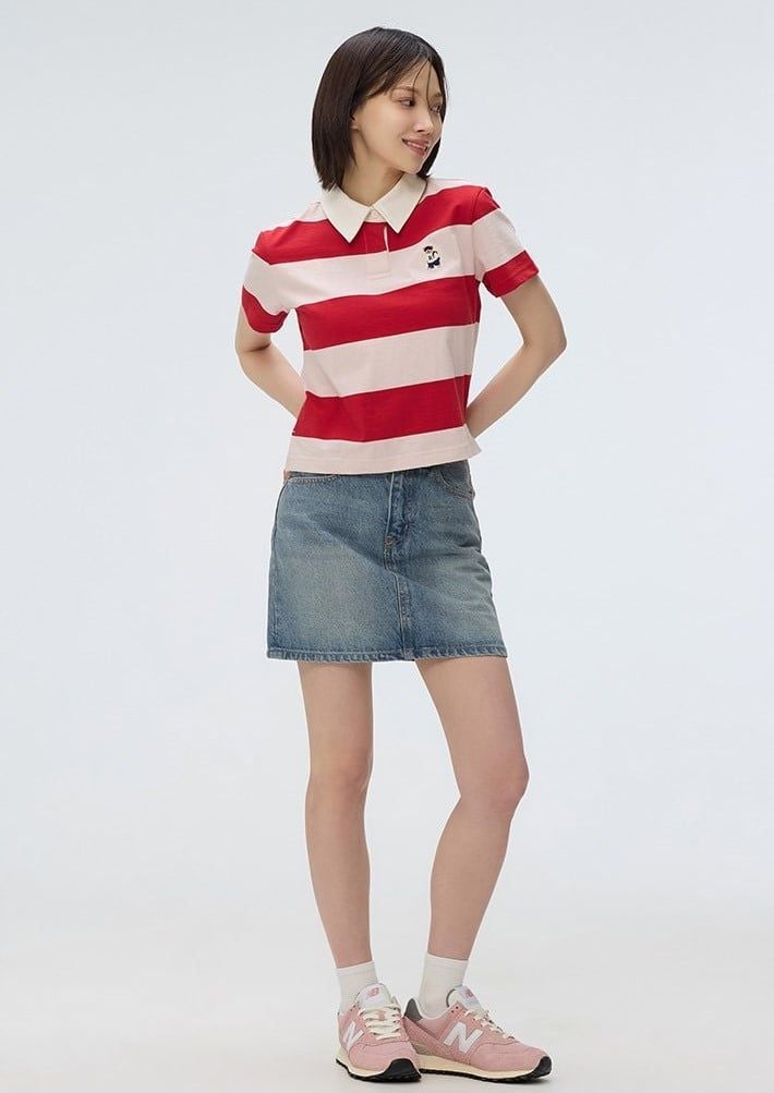  Áo Polo WHOAU [Nữ] - (Woody) Rugby Crop Short Sleeve T-Shirt - SPHWF24G51 