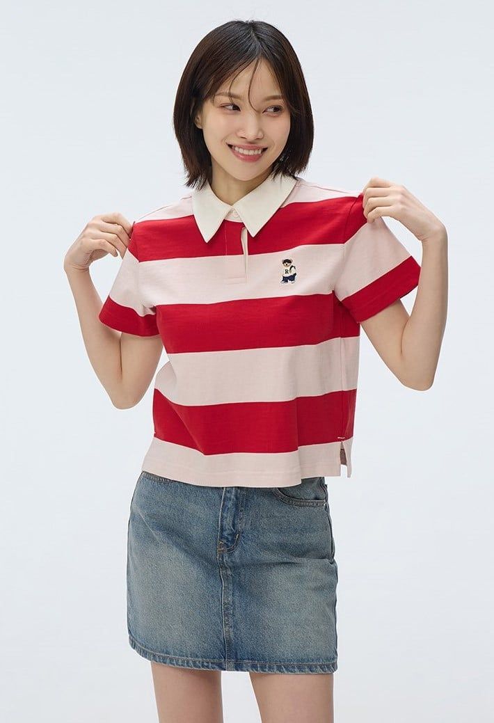  Áo Polo WHOAU [Nữ] - (Woody) Rugby Crop Short Sleeve T-Shirt - SPHWF24G51 