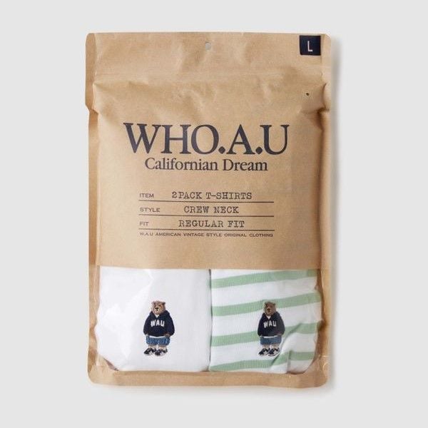  Set Áo Thun WHOAU [Unisex] - Steve (2PACK) Stripe T-shirts - WHRSE2352U 