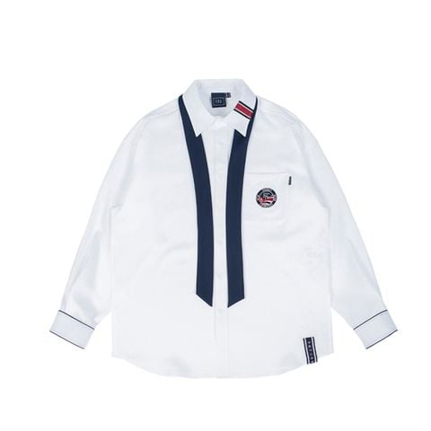 Áo Sơ Mi RMTCRW [ROMANTIC CROWN] - PIPING TIE SHIRT WHITE