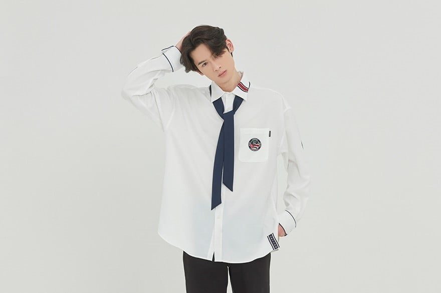  Áo Sơ Mi RMTCRW [ROMANTIC CROWN] - PIPING TIE SHIRT WHITE 