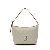  Túi Xách MLB Korea - Classic Mono Jacquard Hobo Bag Boston Red Sox Beige - 3ABQM015N-43BGL 