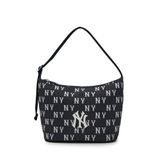  Túi Xách MLB Korea - Classic Mono Jacquard Hobo Bag New York Yankees Black - 3ABQM015N-50BKS 
