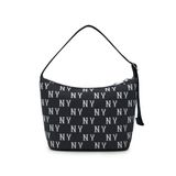  Túi Xách MLB Korea - Classic Mono Jacquard Hobo Bag New York Yankees Black - 3ABQM015N-50BKS 
