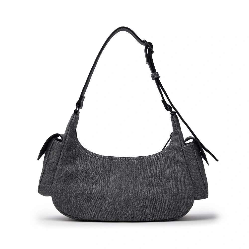 ★MLB Korea★ Nylon Cargo Bag NY Black 3ABQM044N-50BKS Túi Xách MLB Basic Mega Logo Denim Cargo Bag NY 3ABQM034N
