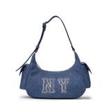  Túi Xách MLB Korea - Basic Mega Logo Denim Cargo Bag New York Yankees Indigo - 3ABQM034N-50INS 