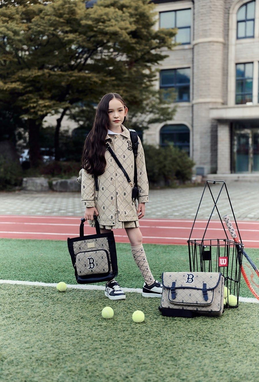  Túi Đi Học Trẻ Em MLB DIA MONOGRAM JQD ACADAMY BAG BOSTON REDSOX - 7ACRMD13N-43BGD 