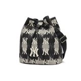  Túi MLB Korea - ARGYLE MONOGRAM LARGE BUCKET BAG NEW YORK YANKEES - 3ABML012N-50BKS 