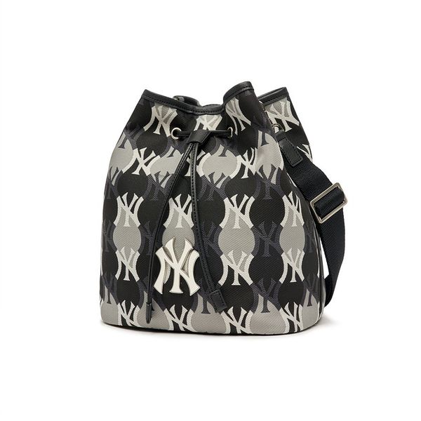  Túi MLB Korea - ARGYLE MONOGRAM LARGE BUCKET BAG NEW YORK YANKEES - 3ABML012N-50BKS 