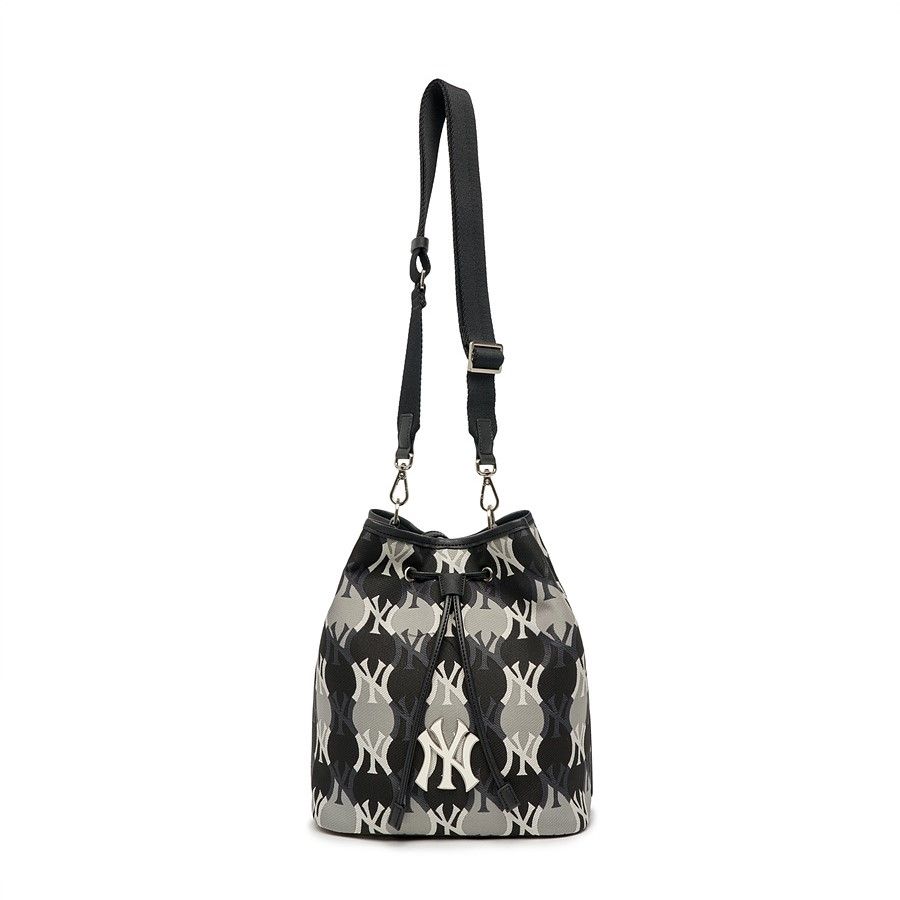  Túi MLB Korea - ARGYLE MONOGRAM LARGE BUCKET BAG NEW YORK YANKEES - 3ABML012N-50BKS 