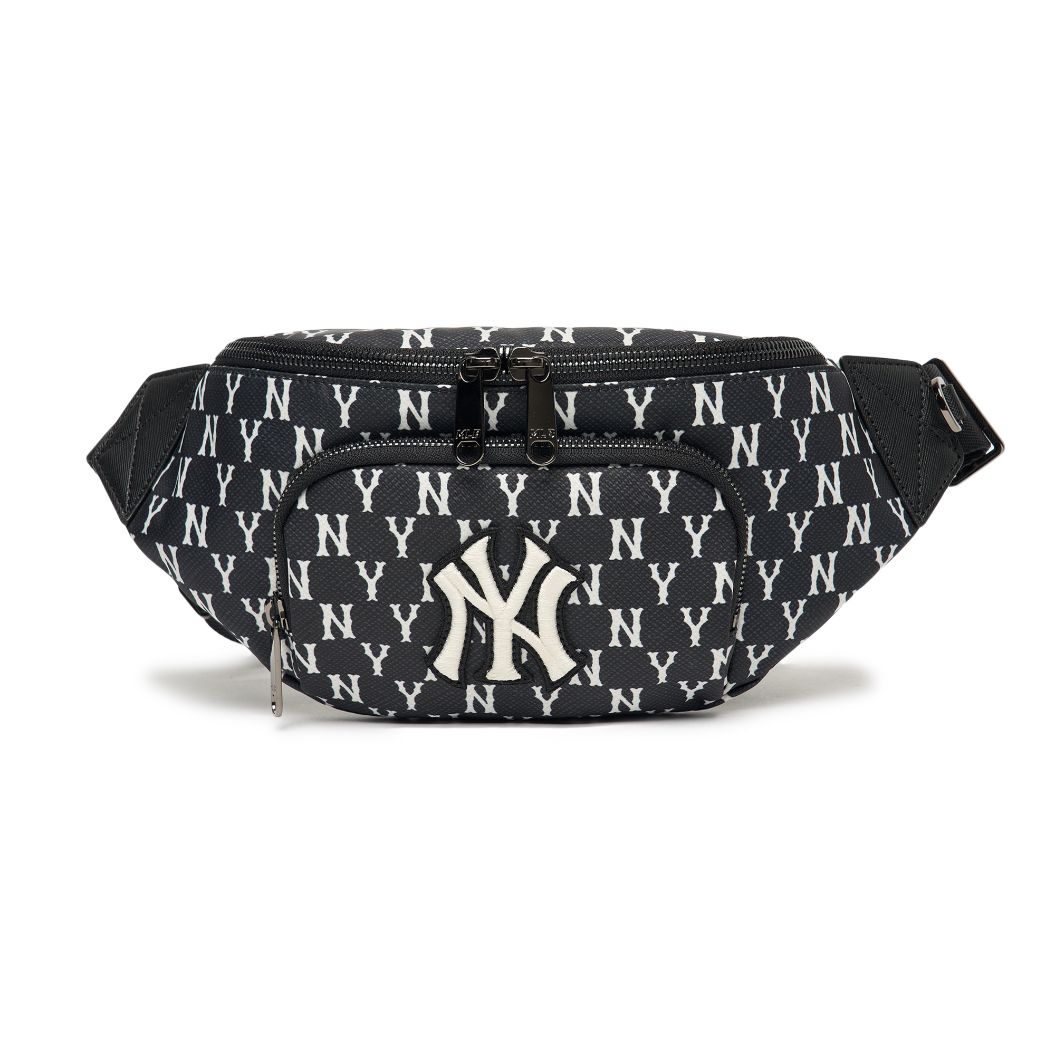 ★MLB Korea★ Curve Padding Hip Sack NY Black 3AHSM064N-50BK Túi Bao Tử MLB Korea - MONOGRAM HIP SACK NEW YORK YANKEES