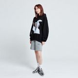  Hoodie - ADLV BABY FACE  HOODIE BLACK RABBIT 