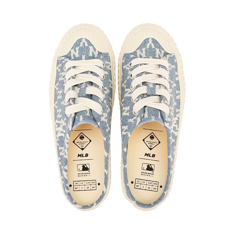  GIÀY MLB - Playball Origin Mule -  Monogram Denim White - 32SHSD111-50U 