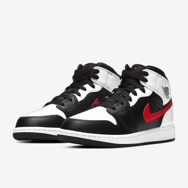  GIÀY NIKE JORDAN 1 MID BLACK CHILE RED WHITE - 554725-075 