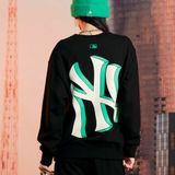  Áo Sweater MLB Korea - Basic Mega Logo Overfit Sweatshirts NEW YORK YANKEES - 3AMTB0224-50BKS 