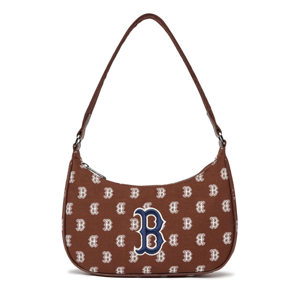  Túi Xách MLB Korea - Classic Monogram Jacquard Hobo Bag Boston Red Sox D.Brown - 3ABQS102N-43BRD 