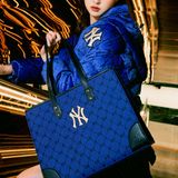  Túi - MLB Korea - MONOGRAM DIAMOND JACQUARD SHOPPER BAG NEW YORK YANKEES - 3AORL021N-50BLD 