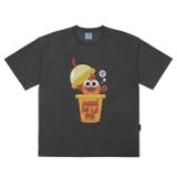  Áo thun ADLV [PINKFONG BABY SHARK x Acmé de la vie] SMOOTHIE FRIEND SHORT SLEEVE T-SHIRT WASHING GREY 