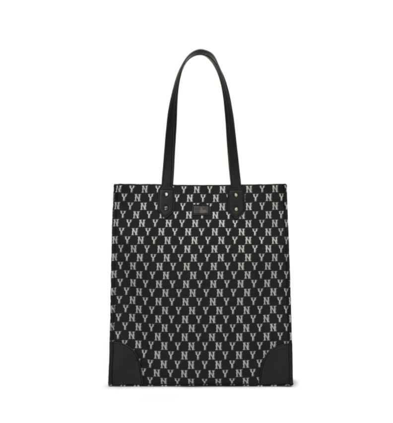 ☆MLB Korea☆ Classic Monogram Jacquard Shopper Bag NY Black Jual MLB Korea Classic Monogram Jacquard Shopper Bag - NY