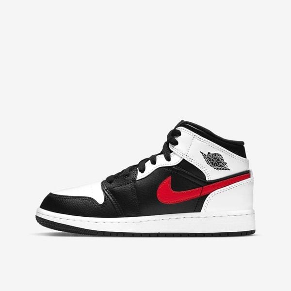  GIÀY NIKE JORDAN 1 MID BLACK CHILE RED WHITE - 554725-075 