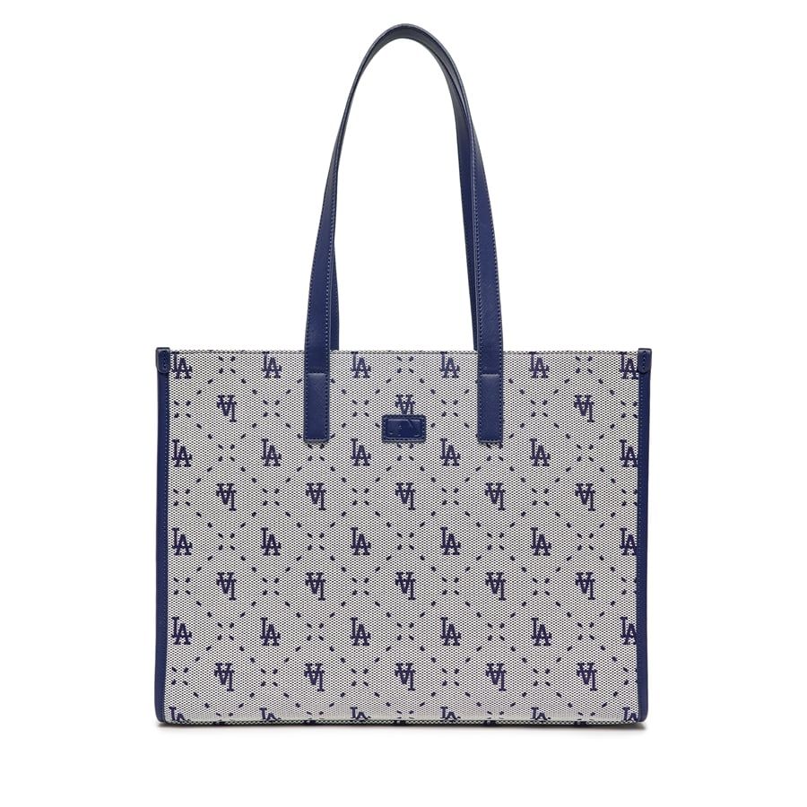  Túi MLB Korea -  Big Diamond Monogram Jacquard Large Tote Bag LA Dodgers Navy - 3AORL013N-07NYL 