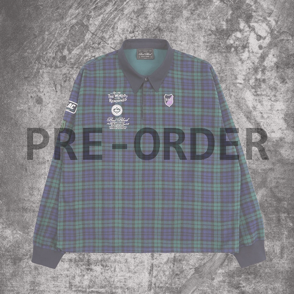  Áo Sweater [Unisex] Badblood - Classic Check Rugby Shirt Green - w-sweatshirt24-014 