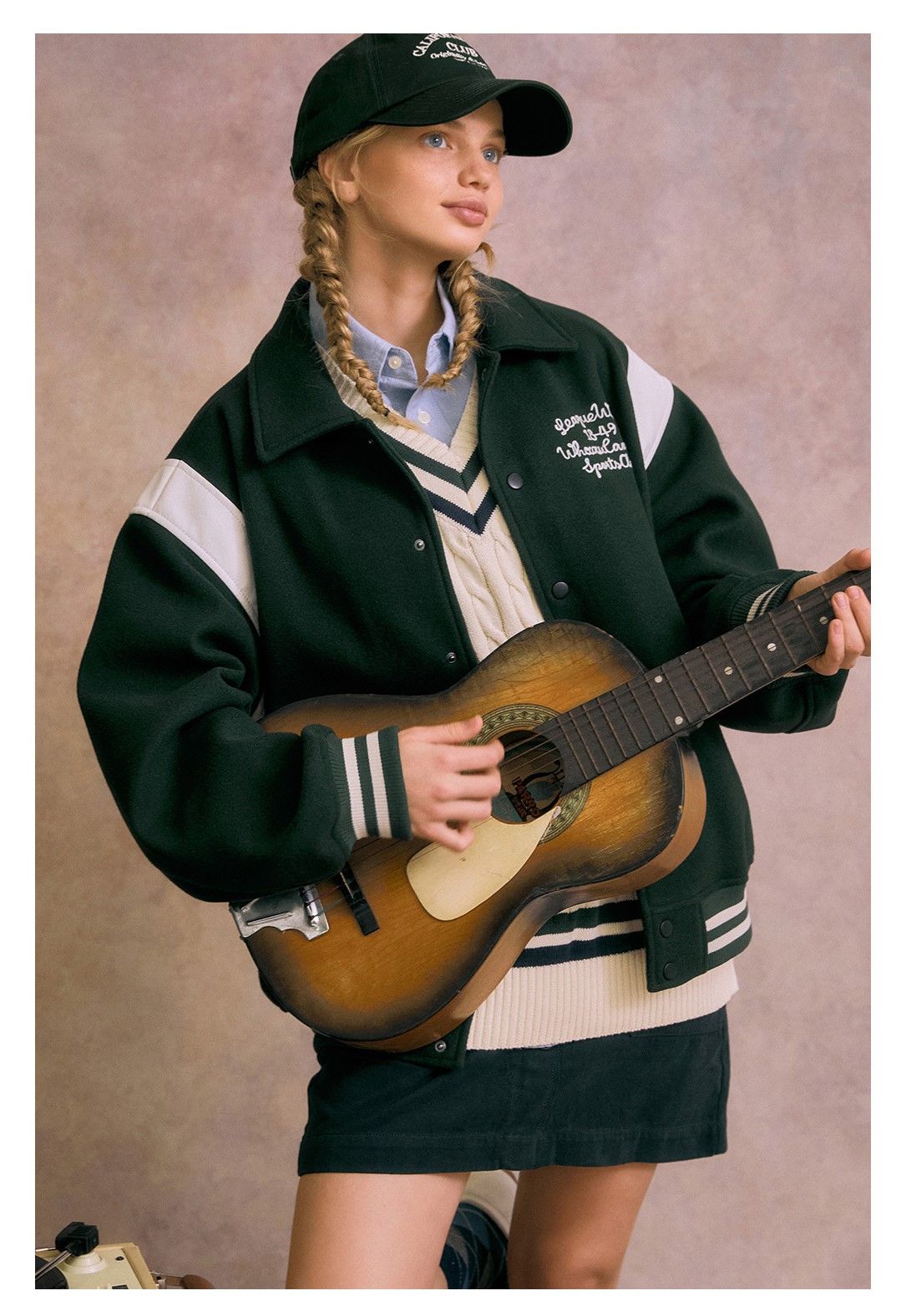  Áo Khoác Varsity WHOAU [Unisex] - Varsity Green jacket (padded lining) - WHJJC4V24U 