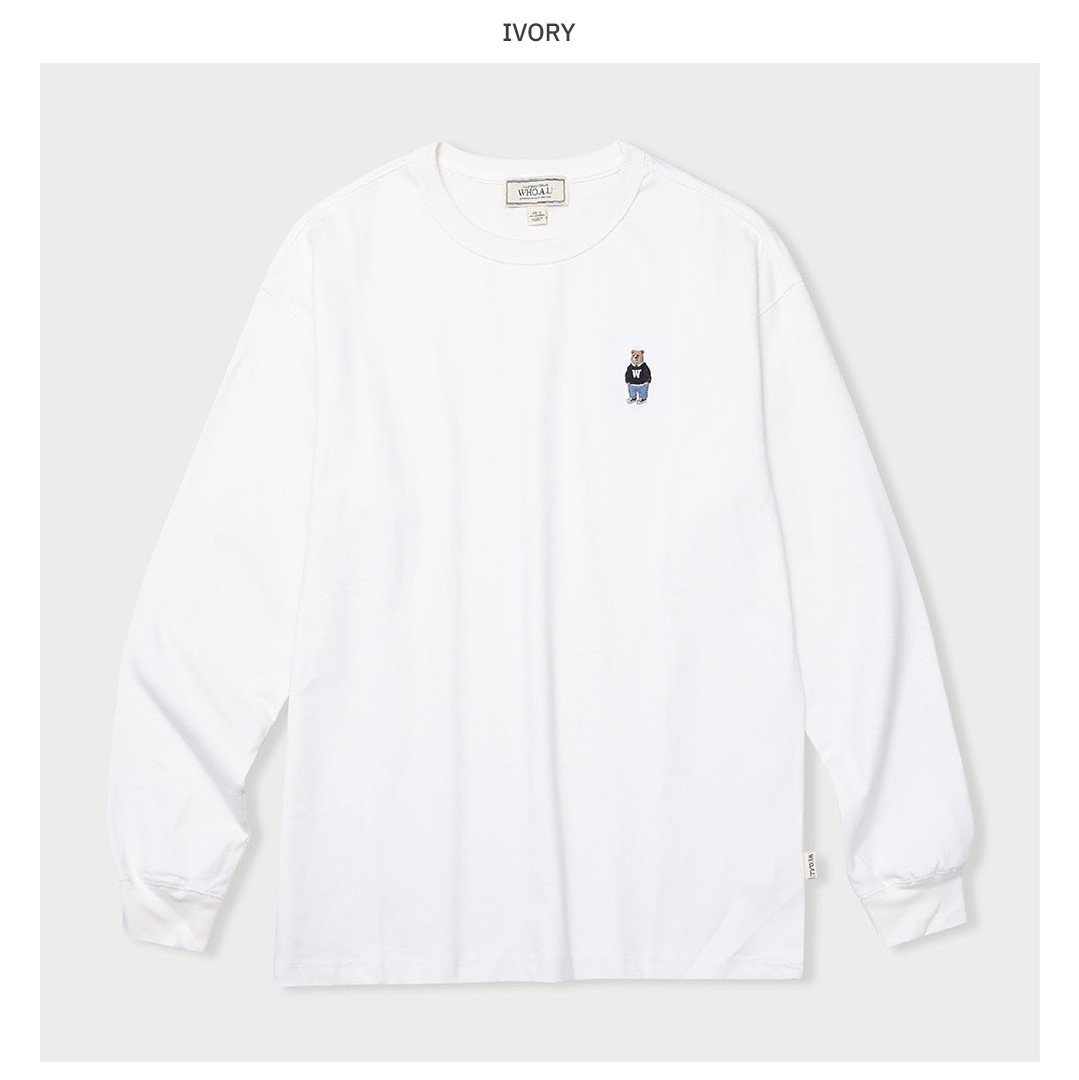 【WHO.A.U】Steve Stripe Long Sleeve T-shirt Áo Sweater WHOAU - Steve Long Sleeve Solid Colored