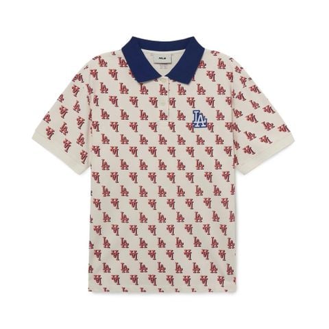 Áo Polo MLB [Nữ] - Classic Monogram Full Board LA Dodgers Cream - 3FPQM0233-07CRS