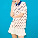  Áo Polo MLB - Women's Classic Monogram Full Board LA Dodgers Cream - 3FPQM0233-07CRS 