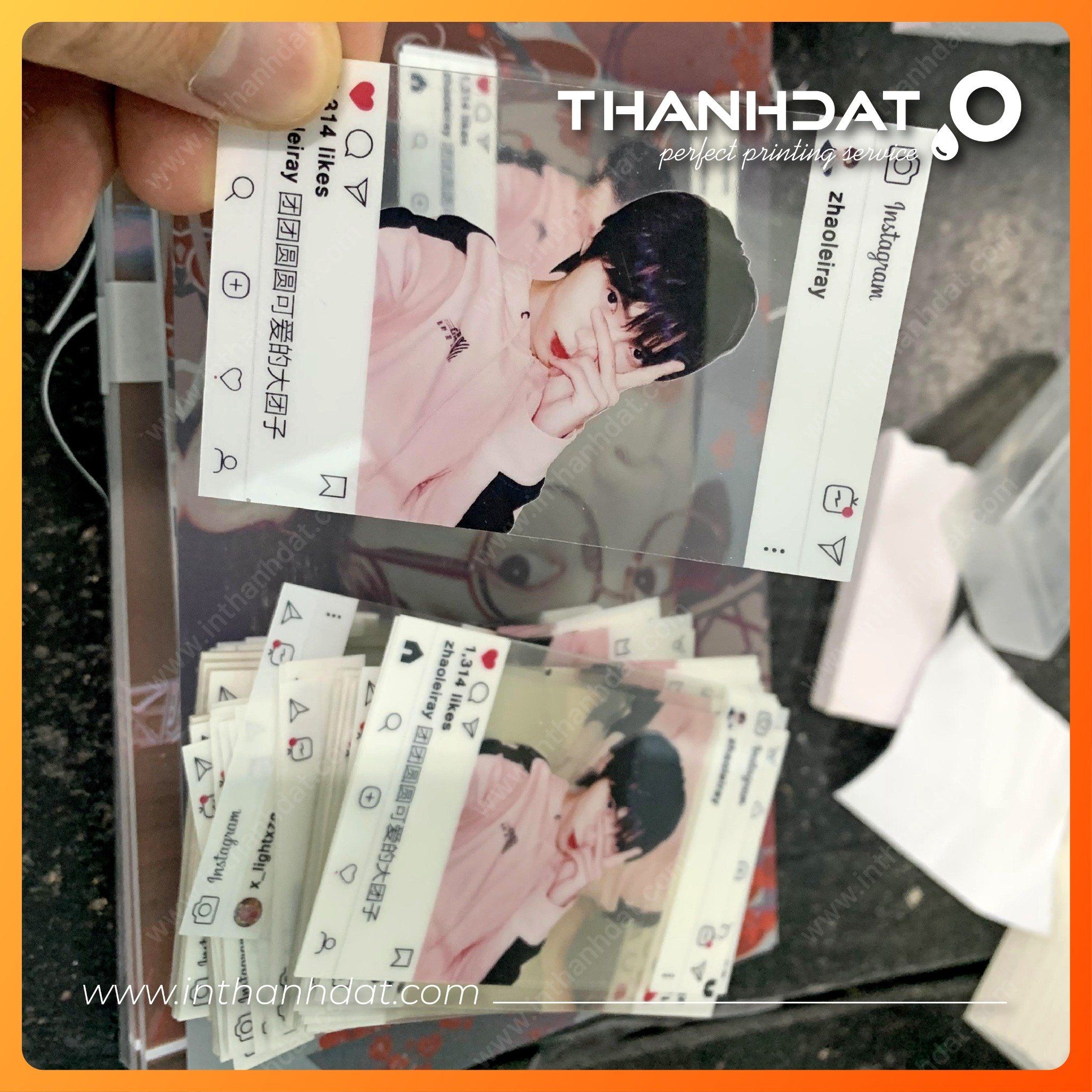 In Card nhựa trong suốt KPOP