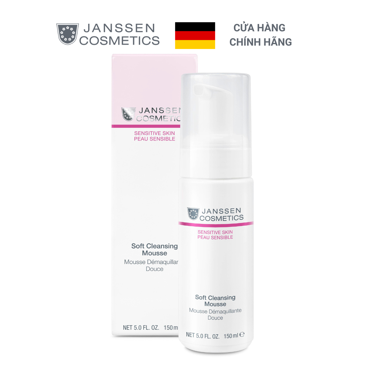 Bọt rửa mặt dịu nhẹ da nhạy cảm Janssen Cosmetics Soft Cleansing Mouss ...
