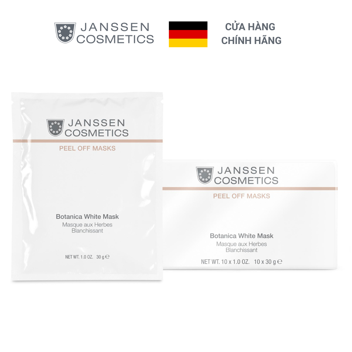  Mặt nạ lột sáng da Janssen Cosmetics Botanica White Mask 10 x 30g 