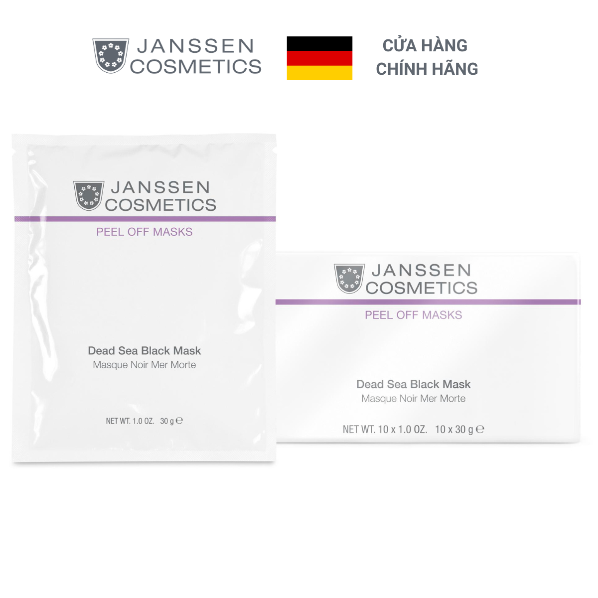  Mặt nạ lột khoáng chất cho da dầu - Janssen Cosmetics Dead Sea Black Mask 10 x 30g 